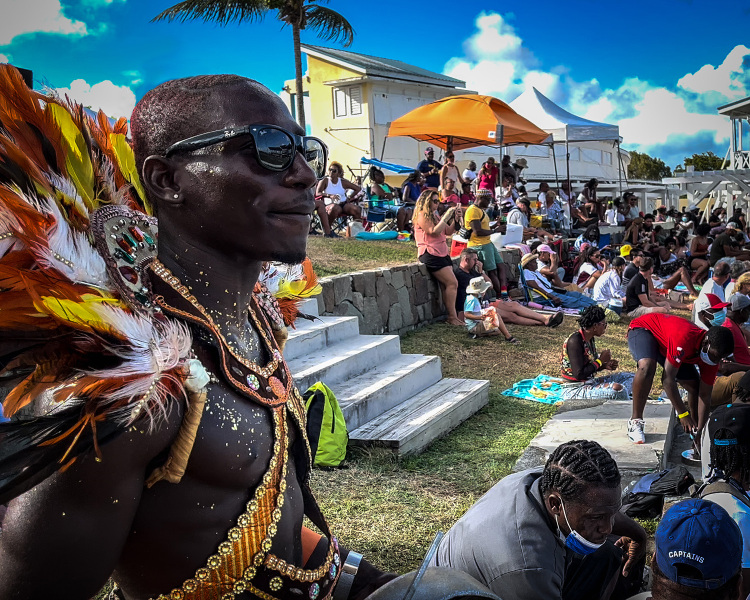 Dancer watching cricket