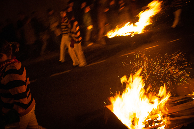 Barrel fires sparking