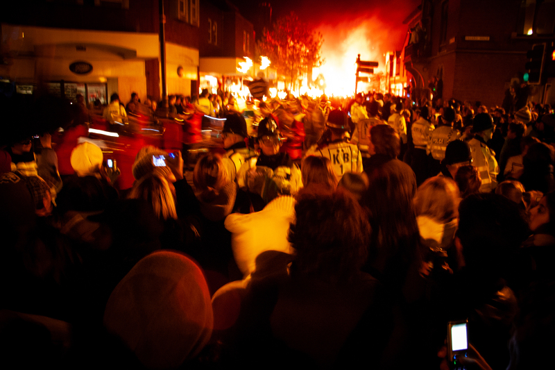 The streets on fire