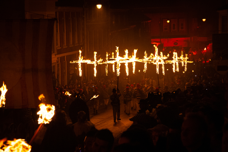 Crosses on fire in Lewes