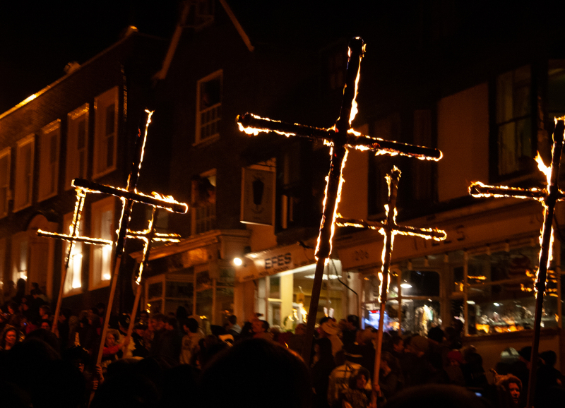 Crosses on fire