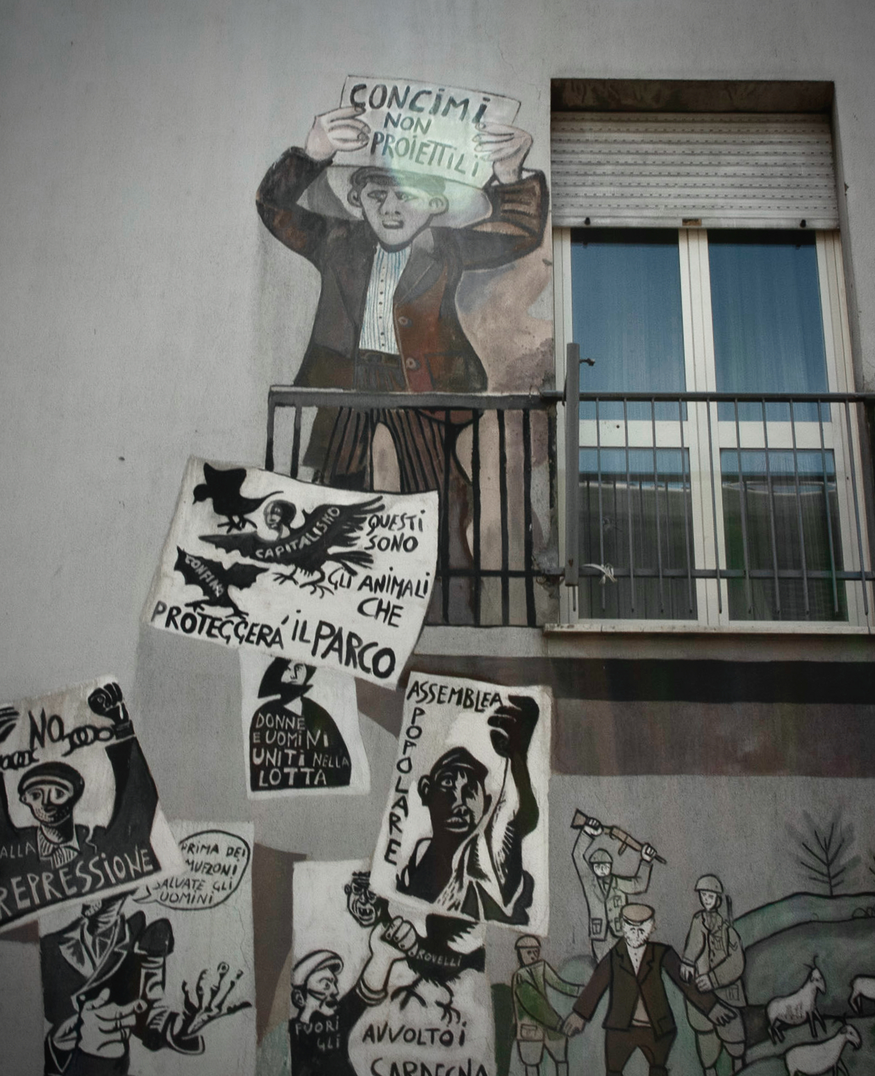 Mural of protestors, Orgosolo