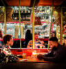 A couple dining at Pap Zouk's in St John's, Antigua (Peter Moore)