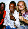 Tucking into Wanzuki with new friends in the aback blocks of Tanzania (Peter Moore)