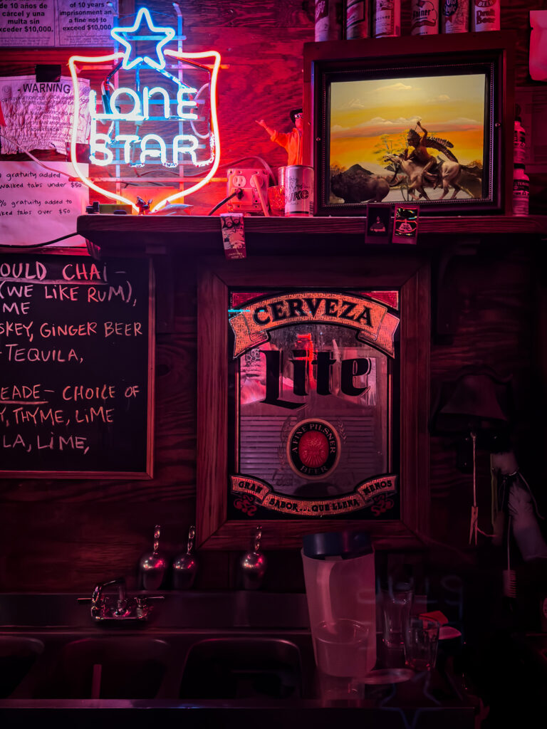 Beer signs at The Lonesome Rose (Peter Moore)